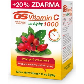 GS GS Vitamin C 1000 se šípky, 100+20 tablet