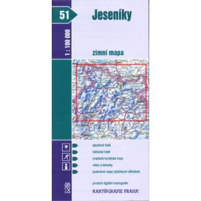 Jeseníky zimní mapa 1:100 000 – Hledejceny.cz