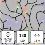 Emos D4AM09 LED venkovní vánoční řetěz 180xLED vícebarevné světlo 18m 8 funkcí – Hledejceny.cz