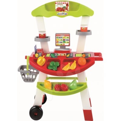 Écoiffier stánek se zeleninou váhou košíkem a doplňky 1702 červeno-zelený – Zboží Mobilmania