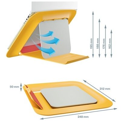 LEITZ Nastavitelný stojan pod notebook ERGO Cosy, teplá žlutá 64260019 – Hledejceny.cz