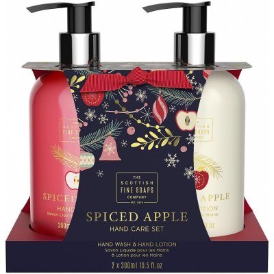 Scottish Fine Soaps Spiced Apple tekuté mýdlo 300 ml + mléko na ruce 300 ml dárková sada – Zbozi.Blesk.cz