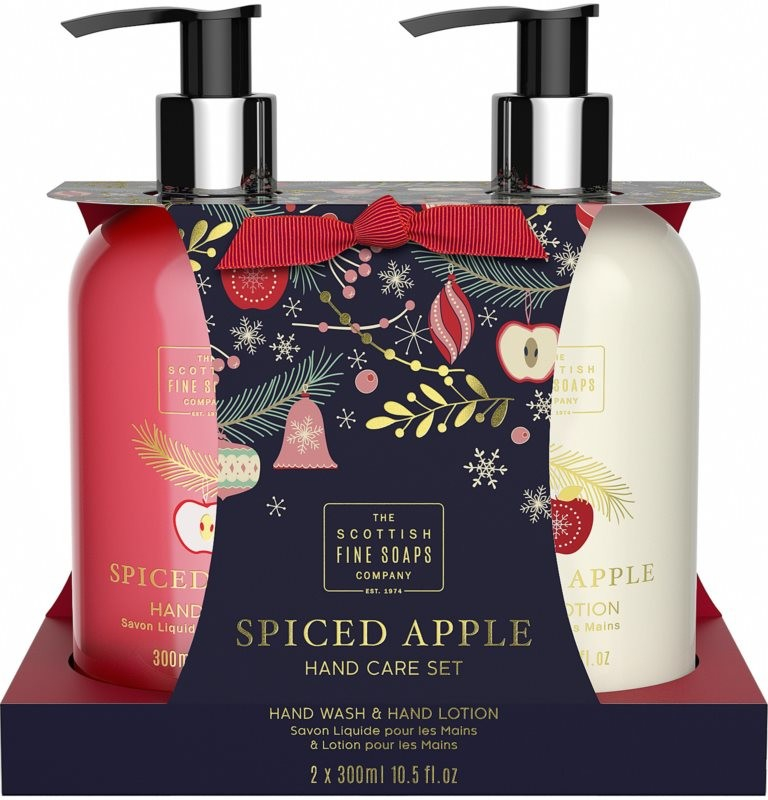 Scottish Fine Soaps Spiced Apple tekuté mýdlo 300 ml + mléko na ruce 300 ml dárková sada