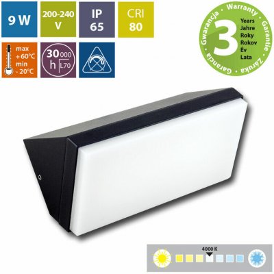 McLED LED svítidlo Penelope, 9W, 4000K, IP65, černá – Hledejceny.cz