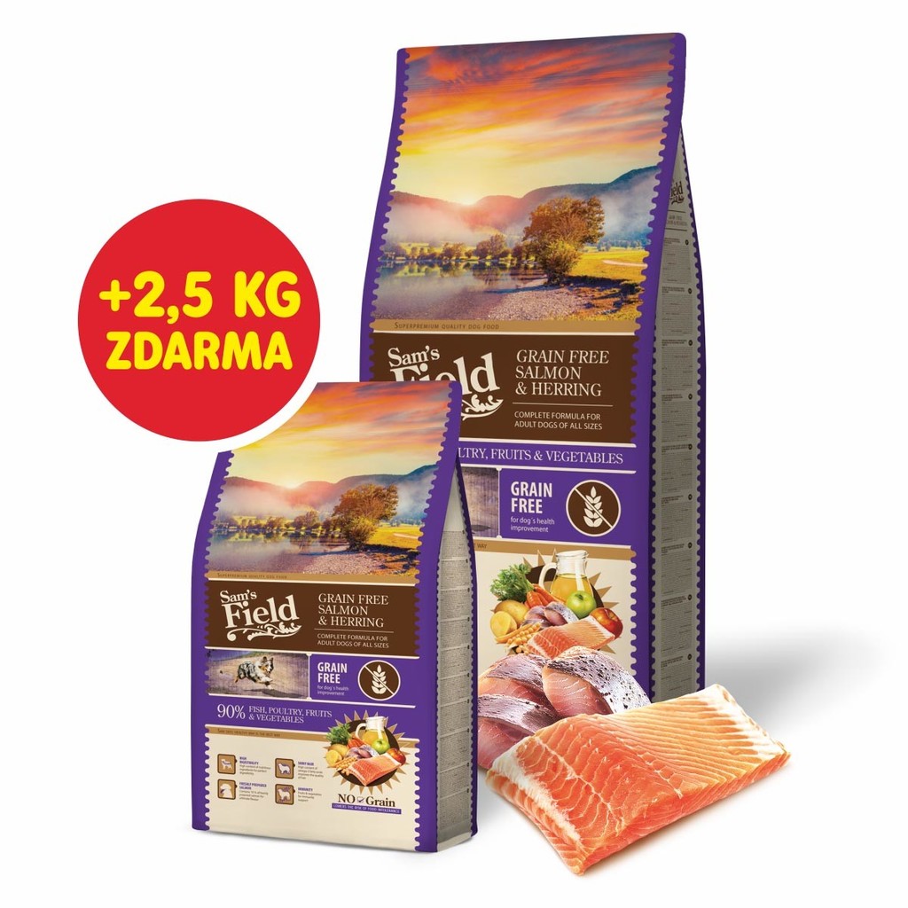 Sam\'s Field Grain Free Salmon & Herring 13 kg