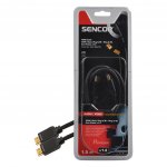 Kvalitní HDMI kabel Sencor SAV 166-015 1.5m, HDMI 1.4, pozlacené konektrory (SAV 166-015)