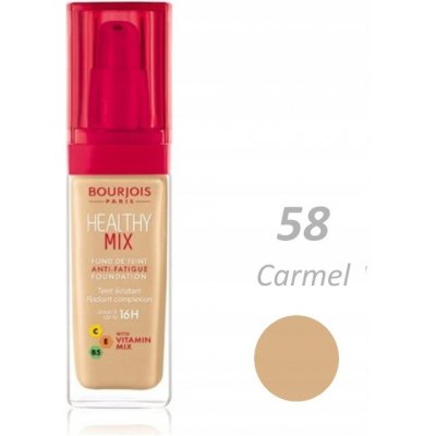 Bourjois Healthy Mix rozjasňující hydratační make-up 16h 58 Caramel 30 ml