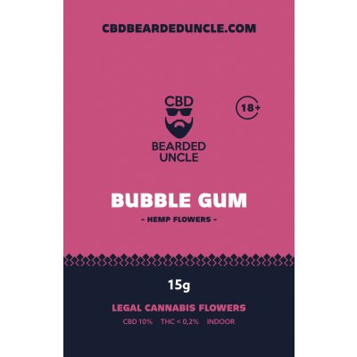 Bearded uncle bubble gum indoor CBD 10% a THC 0,2% 15 g – Hledejceny.cz