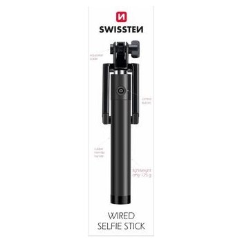 Swissten Wired Selfie Stick černá 32000200