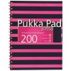 Poznámkový blok Pukka Pad spirálový blok Navy Pink Jotta A4, papír 80g tmavě růžový 100 listů