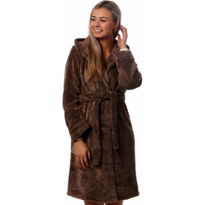 Dámský župan huňatý 1Z1126 hnědá – Zboží Dáma