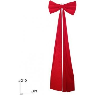 Due Esse Vánoční mašle 63x210 cm se sametovým efektem na zavěšení, červená – Hledejceny.cz