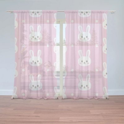 Sablio Záclony Králíčci: 2ks 150x250cm – Hledejceny.cz