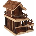 Small Animal Domek dvoupatrový dřevěný s kůrou 17 x 15 x 20 cm – Sleviste.cz
