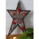 HOME DESIGN Vánoční dekorace hvězda závěsná z přírodních materiálů výška 45 cm A09430 VHN – Zboží Mobilmania