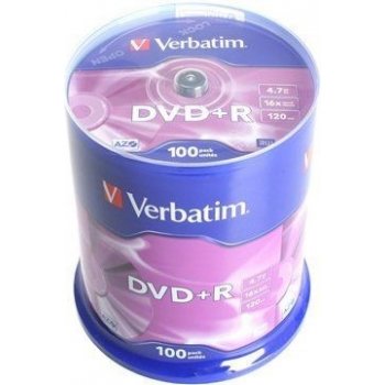 Verbatim DVD+R 4,7GB 16x, AZO, cakebox, 100ks (43551)