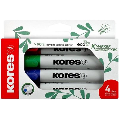 Kores Popisovač Eco K-Marker - 4 barvy (černá, červená, modrá, zelená) – Zboží Dáma