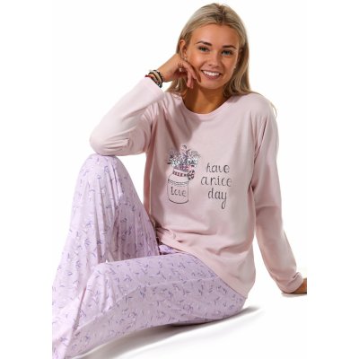 1B1838 dámské pyžamo lásko přeji hezký den fialové