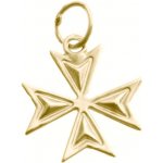 Zlatnictví Zlatíčko Zlatý přívěsek maltézský kříž chopper ZZ1513.P10 – Zboží Mobilmania