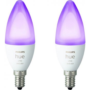 Hue White and Color Ambiance Bluetooth LED žárovka E14 set 2ks 8718699726331 2x6W 2x470lm 2000-6500K RGB Studená bílá