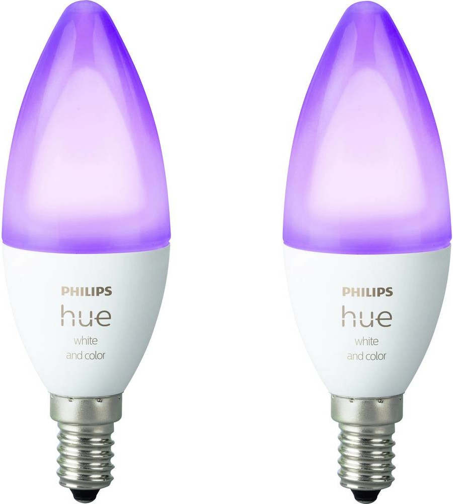 Hue White and Color Ambiance Bluetooth LED žárovka E14 set 2ks  8718699726331 2x6W 2x470lm 2000-6500K RGB Studená bílá od 2 743 Kč -  Heureka.cz