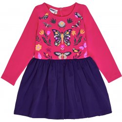 Winkiki Kids Wear dívčí šaty Butterfly malinová/navy