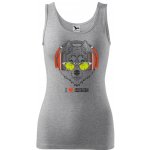 Dobrý Triko dámské tílko s potiskem I love music Tmavě šedý melír – Zboží Dáma