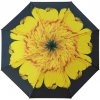 Deštník Blooming Brollies deštník dámský skládací černo žlutý