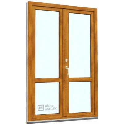 Kömmerling balkonové dveře 70 AD s příčkou O+OS klapačka pravé winchester/winchester 120 x 220 cm oboustranná klika + FAB + hliníkový práh – Hledejceny.cz