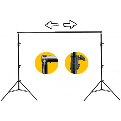 FILM-TECHNIKA Solidní nastavitelná konstrukce pro fotopozadí (3 x 2,9m) 288P – Sleviste.cz