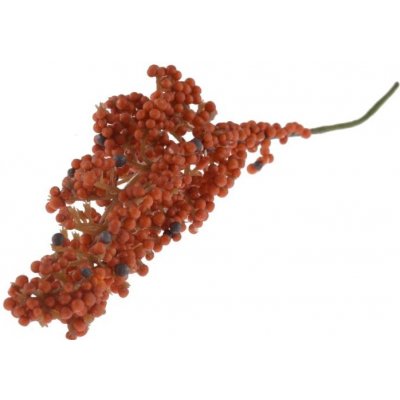 Přízdoba Větvička s bobulkami tm.oranžová, 13cm, 6ks – Zboží Mobilmania