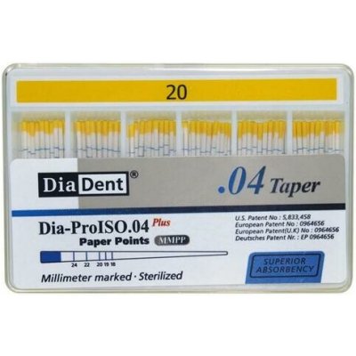 DiaDent ProISO Plus papírové čepy .04 / 28mm (ISO 20), 100ks – Hledejceny.cz