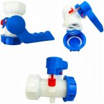 BRADAS Ventil pro kontejner na vodu IBC, vnitřní závit S60x6, vnější závit s odtokem S60x6 – HobbyKompas.cz