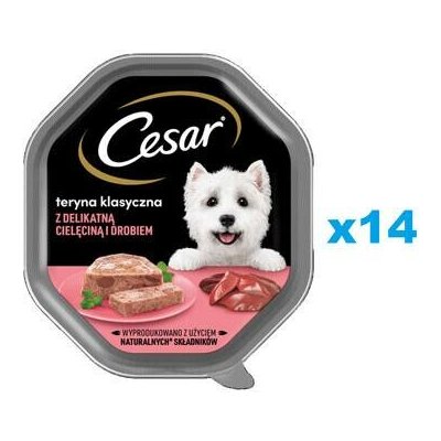 Cesar Adult terina s jemným telecím a drůbežím 14 x 150 g – Hledejceny.cz