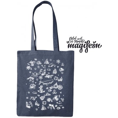 Magifešn Fair Trade taška Medium Hello Sailor Bílá Denim – Zboží Mobilmania