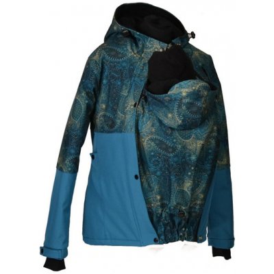 Shara softshellová členěná zimní bunda pro přední nošení kratší petrolej/obloha/černá – Zboží Dáma