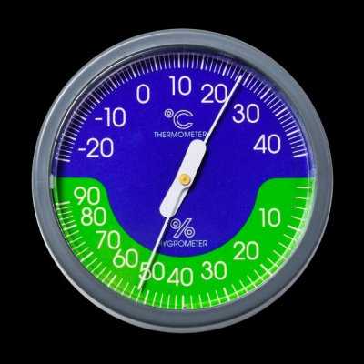 Vlhkoměr + teploměr kulatý (8102) – Sleviste.cz