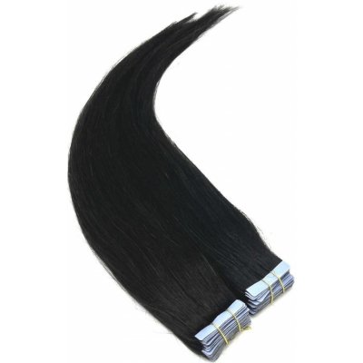 Invisible Tape in – Pravé lidské vlasy 50 cm - přírodní černá – Zboží Dáma