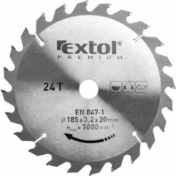 EXTOL PREMIUM pilový kotouč s SK plátky, 184x2,2x30mm, 24T, šířka SK plátků 3,2mm