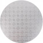 Cake Star Podložka pod dort PEVNÁ stříbrná vzor Jinju kruh 36 cm 14 – Zboží Dáma