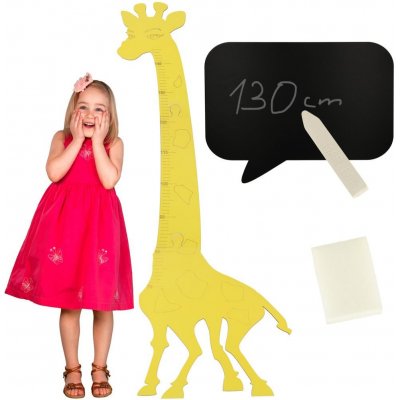 Kik žirafa růstová míra 125 cm žlutá + křídová tabule 32 x 44 cm – Zboží Dáma