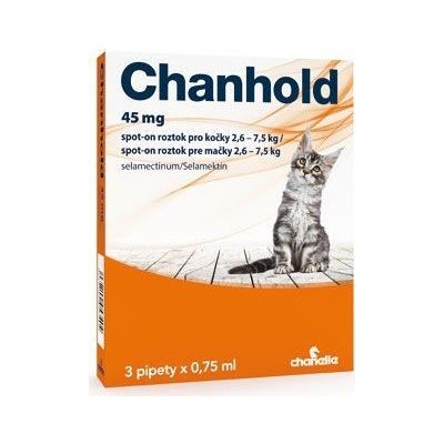 Chanhold 45mg Spot-on pro kočky 2,6-7,5kg 3x0,75ml – HobbyKompas.cz