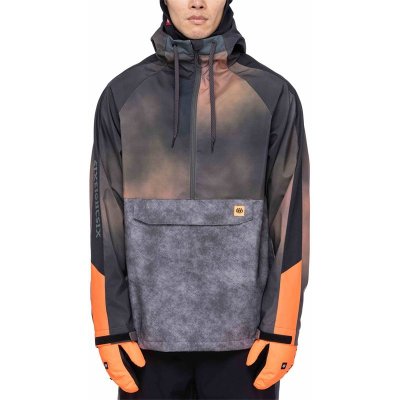 686 Mns Waterproof Anorak Hot Coral Clrblk