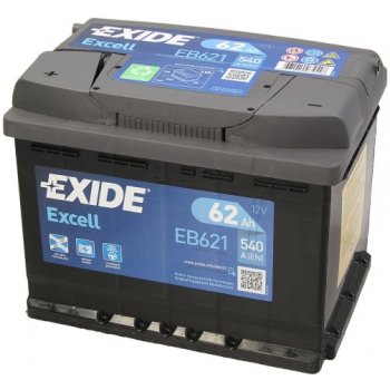 Exide Excell 12V 62Ah 540A EB621