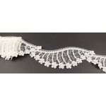 Luxusní krajka na tylu - smetanová, zlatá - šíře 7 cm – Zboží Dáma