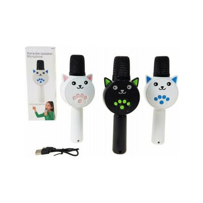 Dětský karaoke mikrofon ve tvaru koťátka s Bluetooth reproduktorem – Sleviste.cz