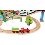 Kruzzel Dřevěná vláčkodráha na baterie VLÁČEK 88 dílů, 330 cm 9363 – Zboží Dáma