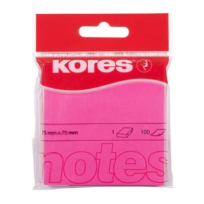Kores Samolepicí bločky - neonové neonové růžové 75 x 75 mm, 100 listů – Hledejceny.cz