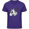 Pánské Tričko Soft-Style V Triko Gildan - Design Bad-Dog - Purple