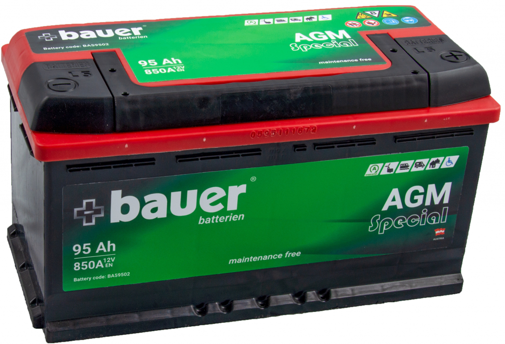 Bauer AGM 12V 95Ah 850A BA59502